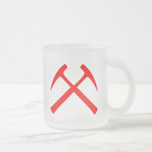 De Cristal Esmerilado La roca cruzada rojo martilla la taza