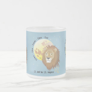 De Cristal Esmerilado León - Sternzeichen taza
