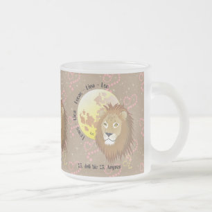 De Cristal Esmerilado León - Sternzeichen taza