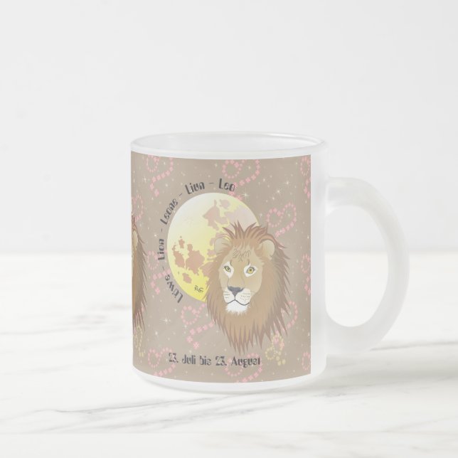 De Cristal Esmerilado León - Sternzeichen taza (Derecha)