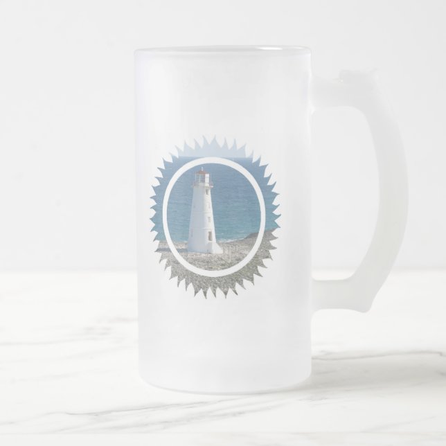 De Cristal Esmerilado Lighthouse Design heló la taza (Derecha)