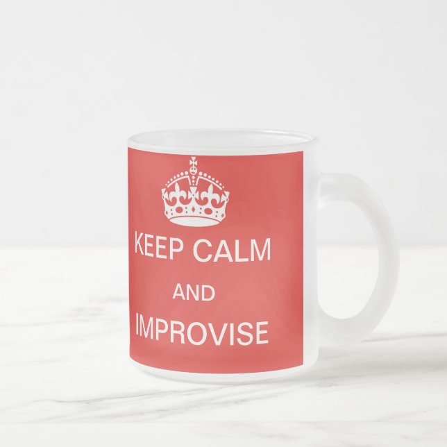 De Cristal Esmerilado Mantenga tranquilo e improvise la taza (Derecha)