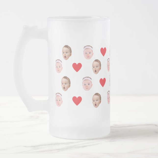 De Cristal Esmerilado Mug facial, taza fotográfica Personalizado, regalo (Izquierda)