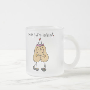 De Cristal Esmerilado Nueces sobre la taza del mejor amigo