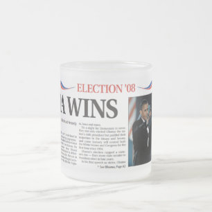 De Cristal Esmerilado Obama gana la taza