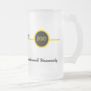 De Cristal Esmerilado Oro y taza personalizada negro del graduado