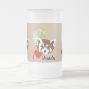 De Cristal Esmerilado Panda pequeña taza (Ailurus fulgens)