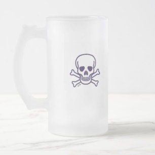 De Cristal Esmerilado Skull n Bones frotó la taza