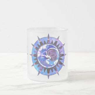 De Cristal Esmerilado sol celestial y taza helada luna