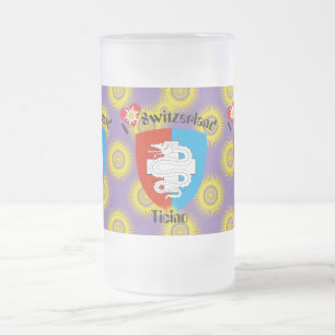 De Cristal Esmerilado Suiza Suisse Svizzera Svizra Switzerland taza