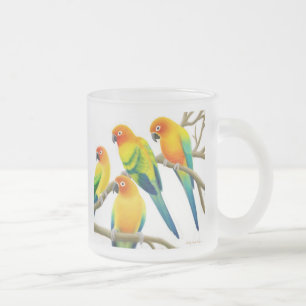 De Cristal Esmerilado Sun Conure repite mecánicamente la taza del vidri