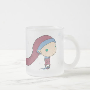 De Cristal Esmerilado Taza 1 del duende del navidad