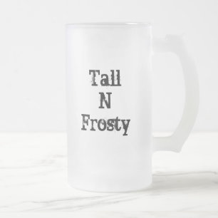 De Cristal Esmerilado Taza Alto-N-Escarchada 16 onzas