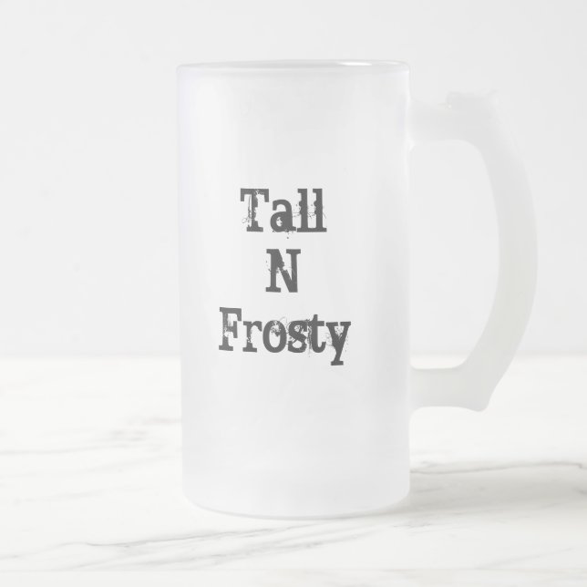 De Cristal Esmerilado Taza Alto-N-Escarchada 16 onzas (Derecha)