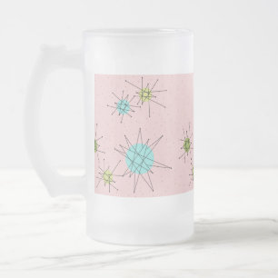 De Cristal Esmerilado Taza atómica icónica rosada del vidrio esmerilad