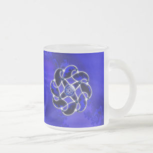 De Cristal Esmerilado Taza Azul Como el Mar