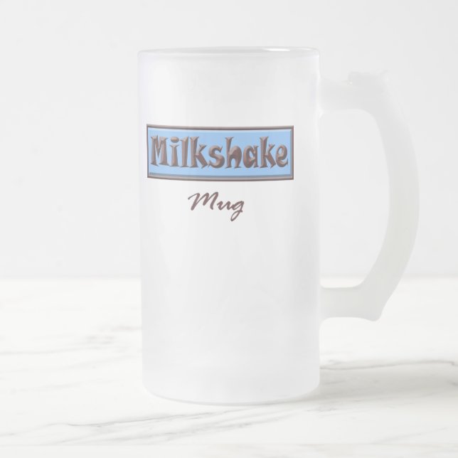 De Cristal Esmerilado Taza (azul) del Milkshake (Derecha)