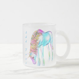 De Cristal Esmerilado taza colorida del unicornio