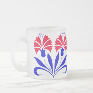 De Cristal Esmerilado Taza con adornos eslovenos en colores nacionales