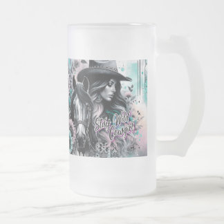 De Cristal Esmerilado Taza con escarcha Vaquera Salvaje