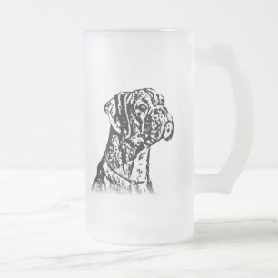 De Cristal Esmerilado Taza del arte del boxeador