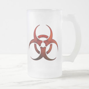 De Cristal Esmerilado Taza del Biohazard