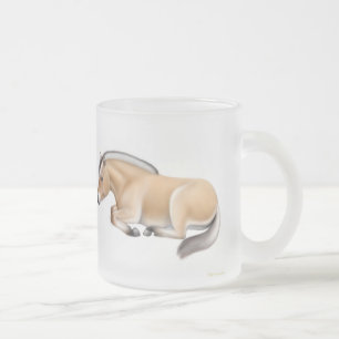 De Cristal Esmerilado Taza del caballo del fiordo en descanso