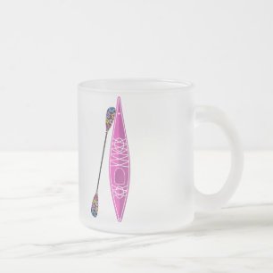 De Cristal Esmerilado Taza del chica del kajak