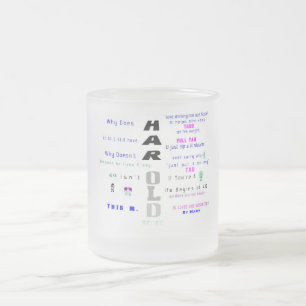 De Cristal Esmerilado Taza del cumpleaños - H