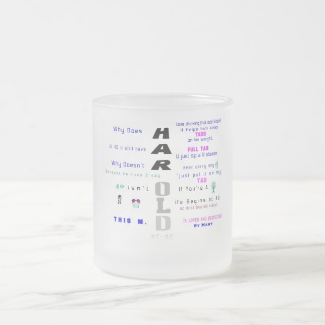 De Cristal Esmerilado Taza del cumpleaños - H (Centro)