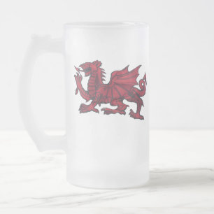 De Cristal Esmerilado Taza del dragón Galés