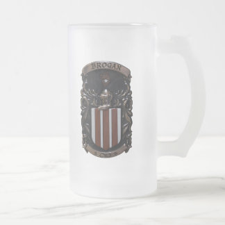 De Cristal Esmerilado Taza del escudo del Brogan