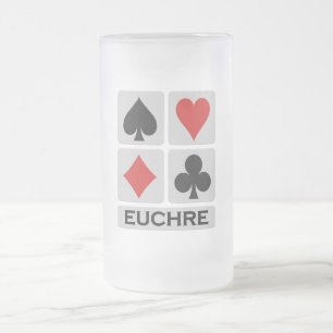 De Cristal Esmerilado Taza del Euchre - elija el estilo y el color