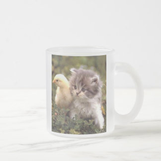 De Cristal Esmerilado Taza del gatito y del polluelo del bebé