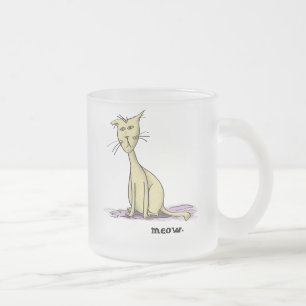 De Cristal Esmerilado Taza del gato