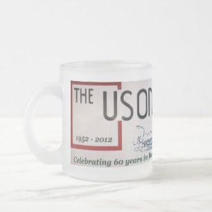 De Cristal Esmerilado Taza del logotipo del café