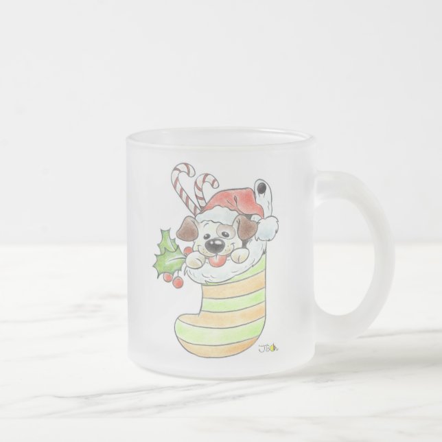 De Cristal Esmerilado Taza del navidad (Derecha)