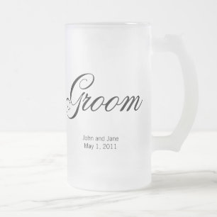 De Cristal Esmerilado Taza del novio