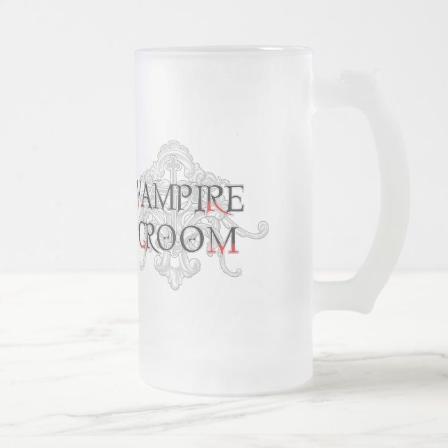 De Cristal Esmerilado Taza del Novio Vampiro (Derecha)