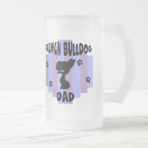 De Cristal Esmerilado Taza del papá del bulldog francés