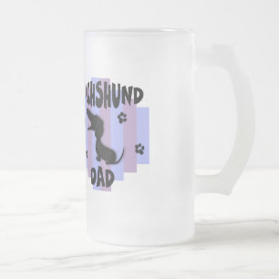 De Cristal Esmerilado Taza del papá del Dachshund