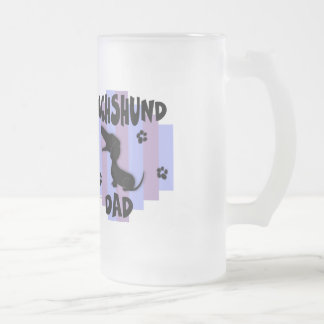 De Cristal Esmerilado Taza del papá del Dachshund