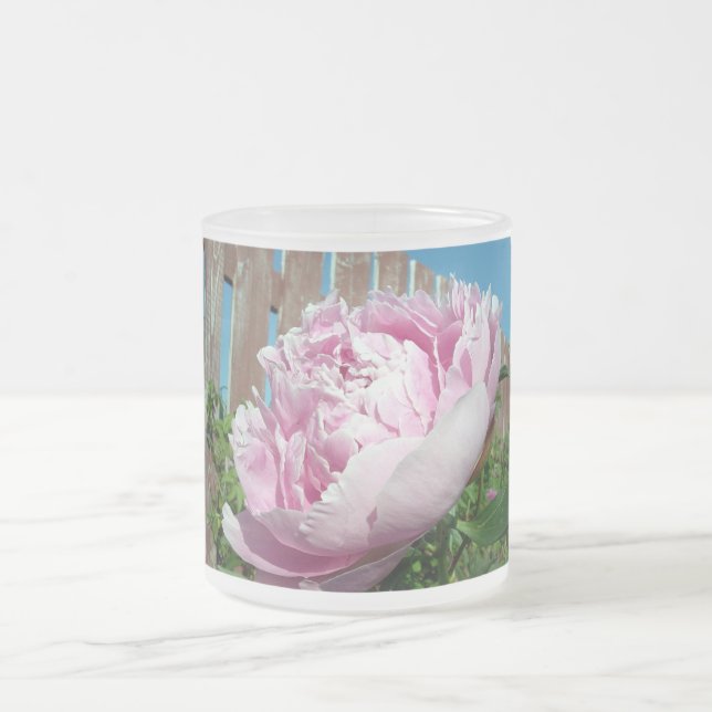 De Cristal Esmerilado Taza del Peony 3 (Centro)