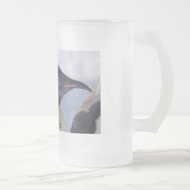 De Cristal Esmerilado Taza del pingüino (Derecha)