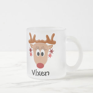 De Cristal Esmerilado Taza del reno del Vixen
