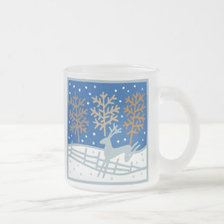 De Cristal Esmerilado Taza del reno Nevado
