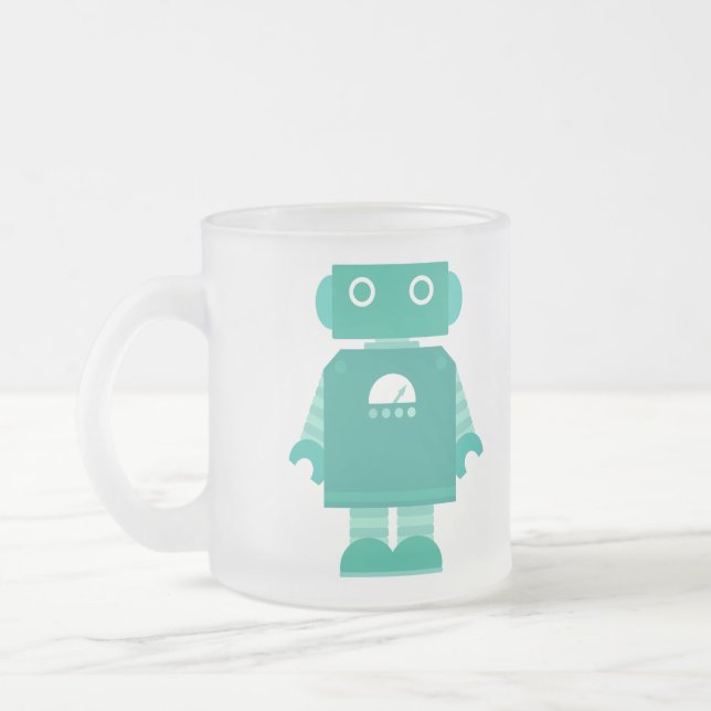 De Cristal Esmerilado Taza del robot (Izquierda)