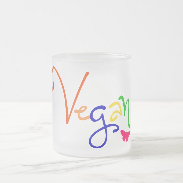 De Cristal Esmerilado Taza del vegano (Centro)