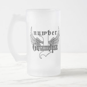 De Cristal Esmerilado Taza del vidrio del abuelo del número uno