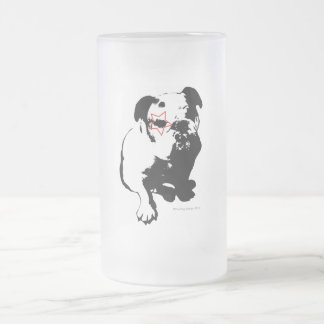 De Cristal Esmerilado Taza del vidrio del bulldog